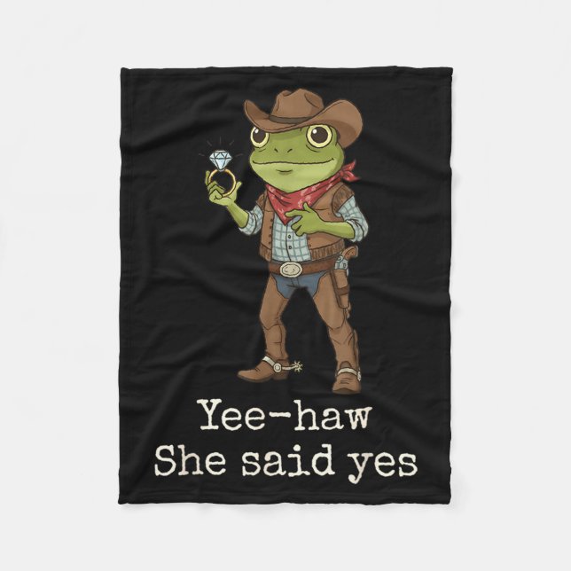 Couverture Polaire Funny Frog Western Engagement Matching Couples Tee (Devant)