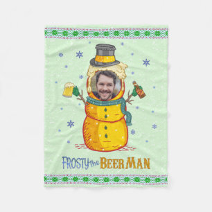 Couverture Polaire Funny Frosty Beer Man Humour Photo personnalisée N