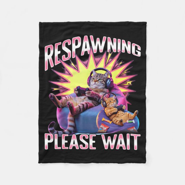 Couverture Polaire Funny Gaming Gamer Cat  (Devant)