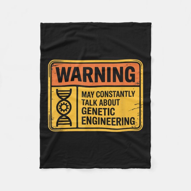 Couverture Polaire Funny Genetic Engineering Warning Sign Bioengineer (Devant)
