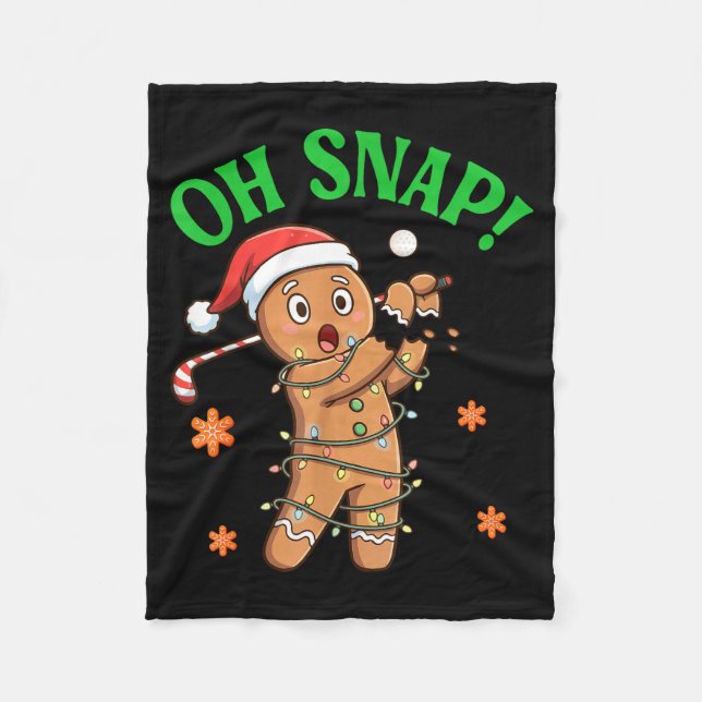 Couverture Polaire Funny Gingerbread Golf Christmas Cookie Oh Snap Sa (Devant)