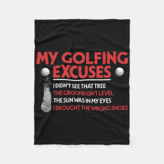Couverture Polaire Funny Golf Golfer My Golfing Excuses Je n'ai pas v