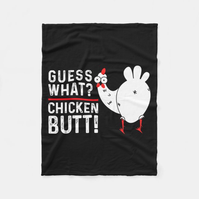 Couverture Polaire Funny Guess What_ Chicken Butt! Graphic Design  (Devant)