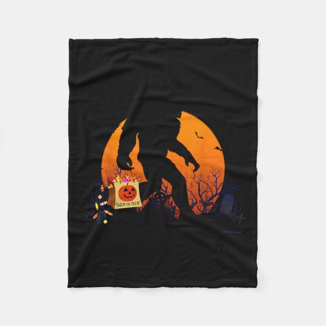 Couverture Polaire Funny Halloween Bigfoot Trick Or Treating Full Moo (Devant)