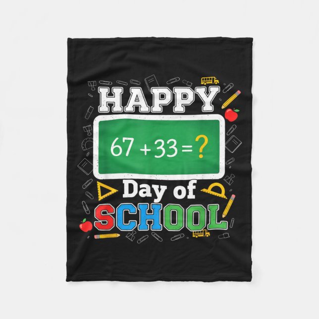 Couverture Polaire Funny Happy 100 Days Of School Math Teacher Six Se (Devant)