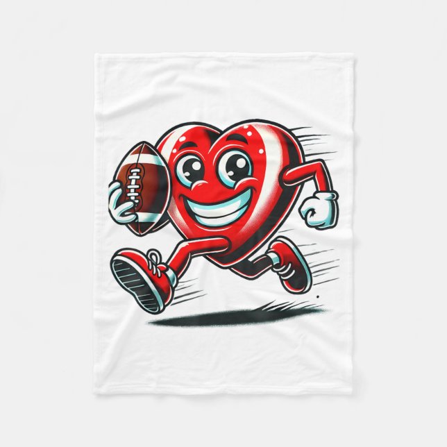 Couverture Polaire Funny Heart American Football Valentine Srts Women (Devant)