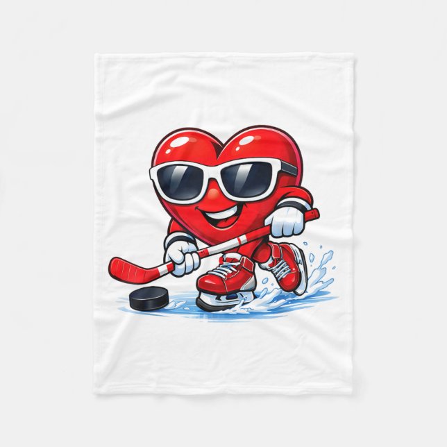 Couverture Polaire Funny Heart Playing Hockey Apparel  (Devant)