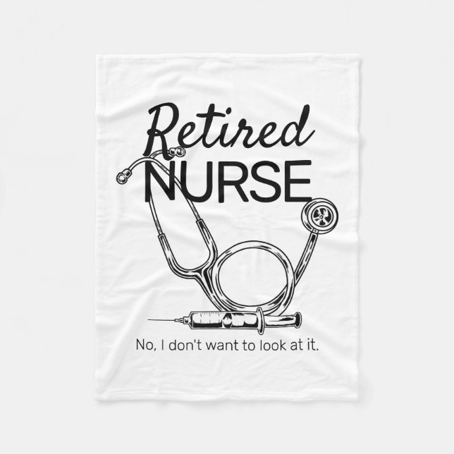 Couverture Polaire Funny Infirmière retraitée RN Retraite Médicale (Devant)