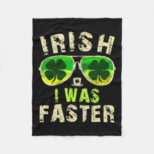 Couverture Polaire Funny Irish J'Étais Plus Rapide Runner St. Patrick