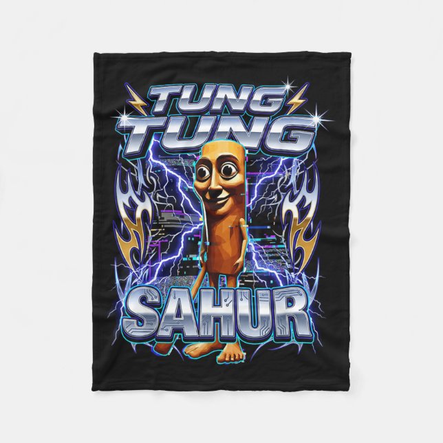 Couverture Polaire Funny Italian Brainrot Tung Tung Tung Sahur  (Devant)