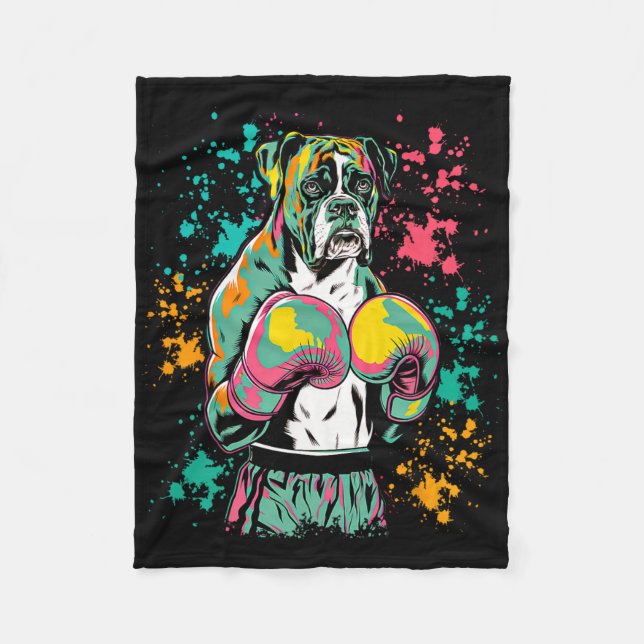 Couverture Polaire Funny Kickboxing Or Boxing Boxer Dog _1  (Devant)