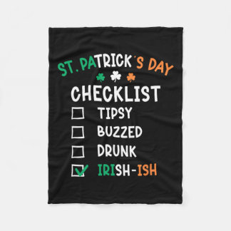 Couverture Polaire Funny Mens Jour de la Saint Patrick ivre 1