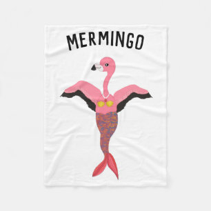 Couverture Polaire Funny Mermingo Graphic : Flamant rose-sirène