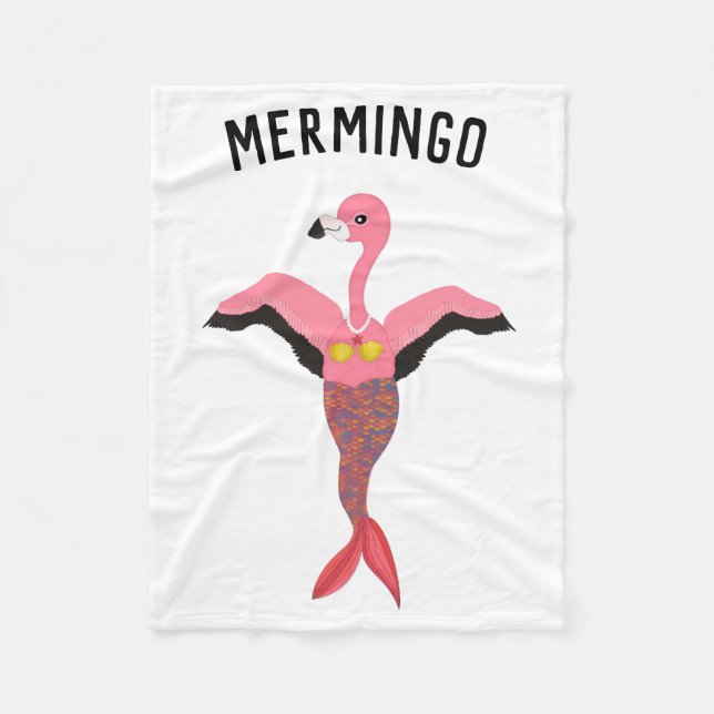 Couverture Polaire Funny Mermingo Graphic : Flamant rose-Sirène (Devant)