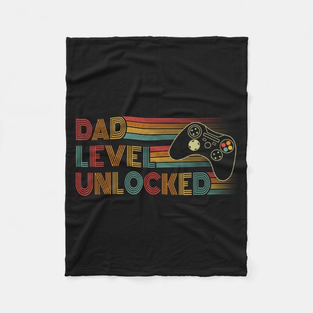 Couverture Polaire Funny New Dad Shirt Dad Level Unlocked Gaming Game (Devant)