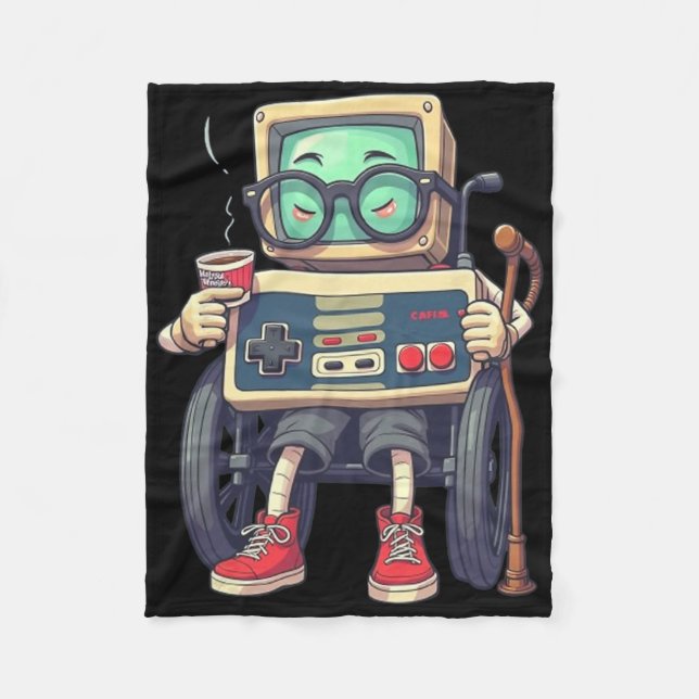 Couverture Polaire Funny Old Gamer Retro 80s 90s Video Game Controlle (Devant)