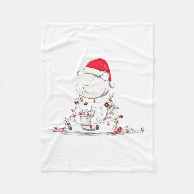 Couverture Polaire Funny Panda Christmas Graphics Animal Lights Lover (Devant)