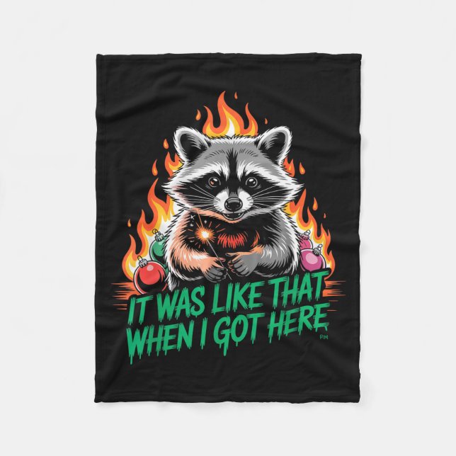 Couverture Polaire Funny Raccoon Christmas Trash Panda Xmas  (Devant)