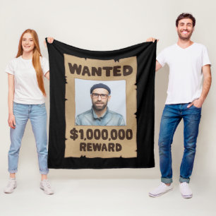 Couverture Polaire FUNNY Recherché Million Dollar Reward Photo