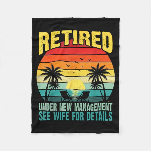 Couverture Polaire Funny Retired Under New Management See Wife For De (Devant)