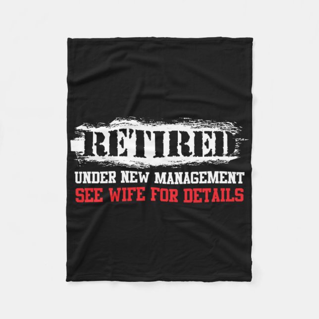 Couverture Polaire Funny Retired Under New Management See Wife For De (Devant)
