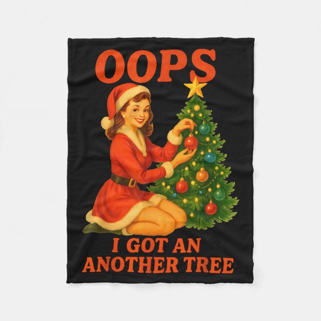 Couverture Polaire Funny Retro Christmas Oops I Got Another Tree  (Devant)