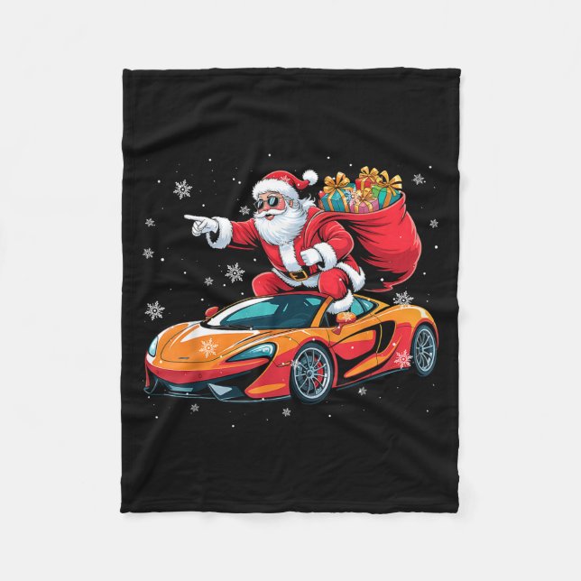 Couverture Polaire Funny Santa Driving Srt Car Xmas Pajama Christmas  (Devant)