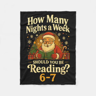 Couverture Polaire Funny Santa lisant 67 Meme Tee Noël Enseignant