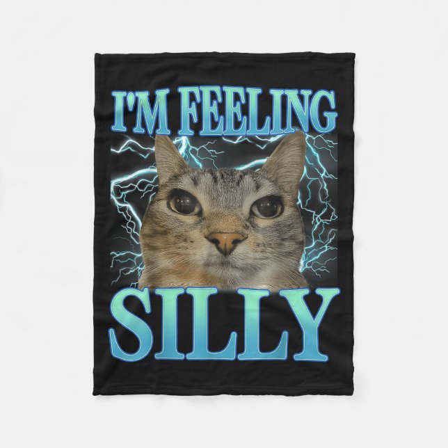 Couverture Polaire Funny Saying Cat Lover I'm Feeling Silly Cat Meme  (Devant)