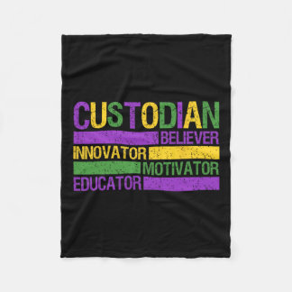 Couverture Polaire Funny School Custodian Mardi Gras Festival Party M