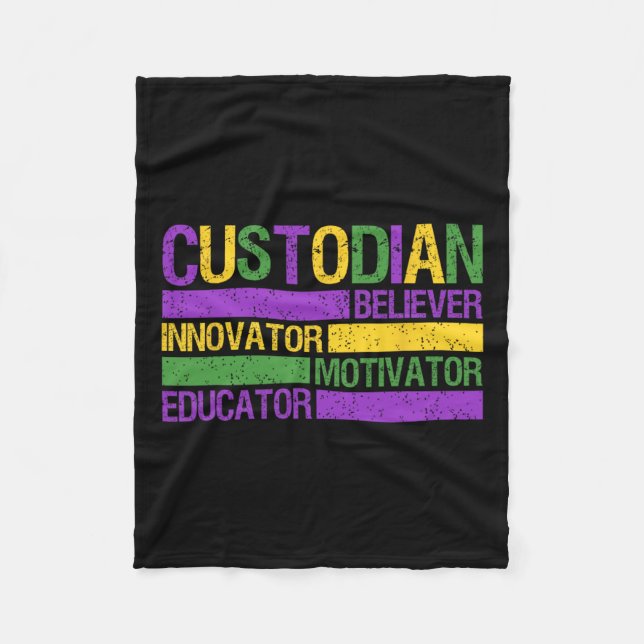 Couverture Polaire Funny School Custodian Mardi Gras Festival Party M (Devant)