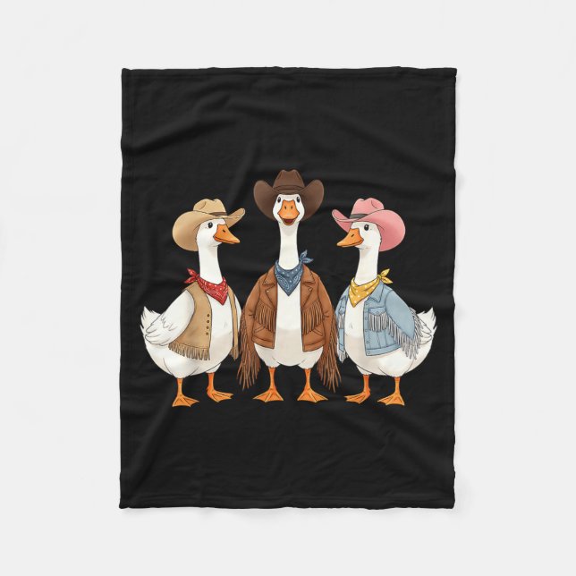Couverture Polaire Funny Silly Goose Cowboy Western Cowgirl Goose Hum (Devant)