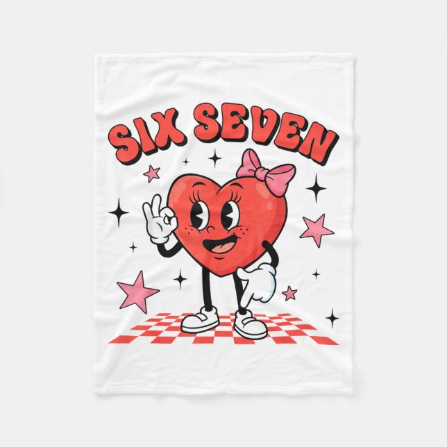 Couverture Polaire Funny Six Seven Cute Heart 67 Meme Valentine Kids  (Devant)
