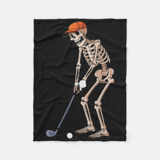 Couverture Polaire Funny Skeleton Golf Player Golfer Men Dad Hallowee