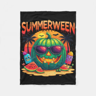 Couverture Polaire Funny Skeleton Summer Summerween Watermelon Jack-o