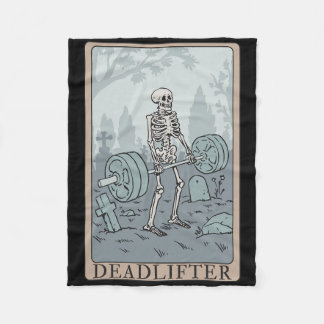 Couverture Polaire Funny Skeleton Tarot Card Deadlifter Bodybuilding 