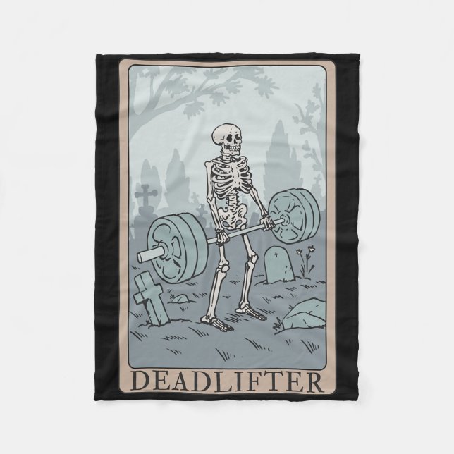 Couverture Polaire Funny Skeleton Tarot Card Deadlifter Bodybuilding  (Devant)