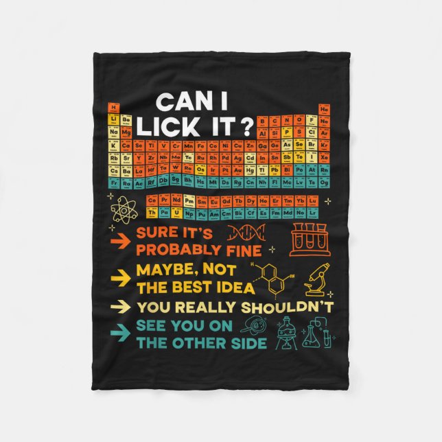 Couverture Polaire Funny Teacher Student Science Can I Lick It Period (Devant)