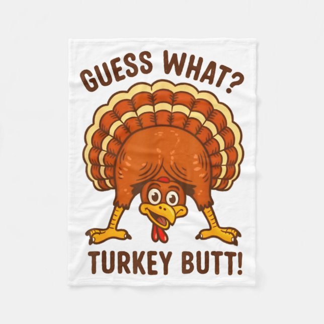 Couverture Polaire Funny Thanksgiving Kids Joke Meme Guess What Turke (Devant)