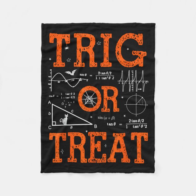 Couverture Polaire Funny Trig Or Treat Trigonometry Math Teacher Hall (Devant)