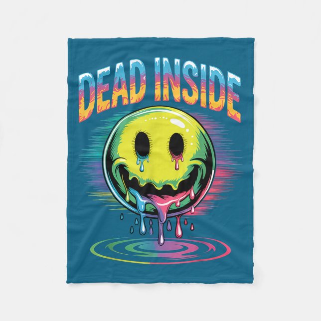Couverture Polaire Funny Trippy Dead Inside Quote Sarcasm Meme Gothic (Devant)