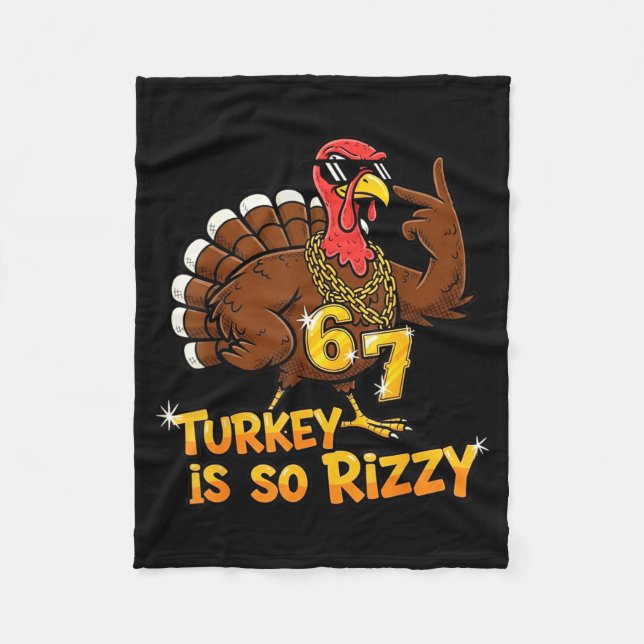 Couverture Polaire Funny Turkey Is So Rizzy Thanksgiving Meme 67  (Devant)