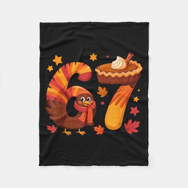 Couverture Polaire Funny Turkey Thanksgiving 67 Meme Six Seven  (Devant)