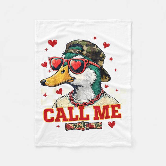 Couverture Polaire Funny Valentine's Day Boy Duck Hunting Call Me Tod (Devant)