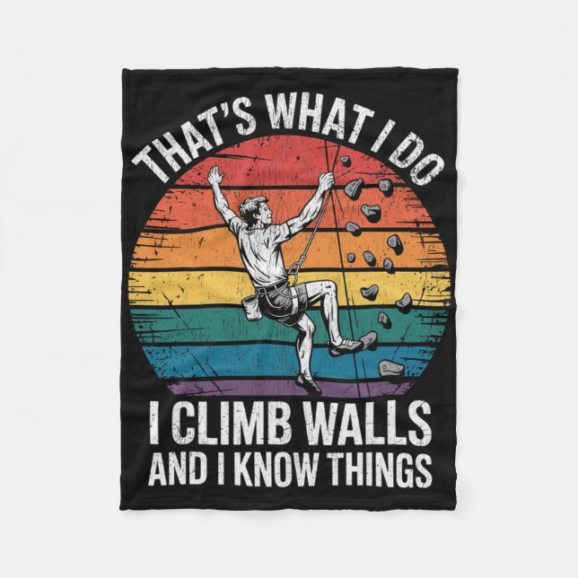 Couverture Polaire Funny Wall Climbing That's What I Do I Climb Walls (Devant)