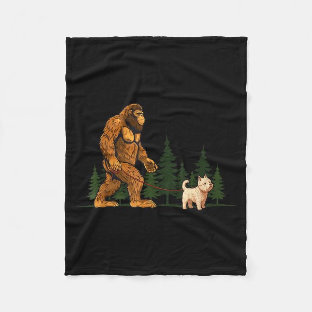 Couverture Polaire Funny West Highland White Terrier Westie Bigfoot D (Devant)