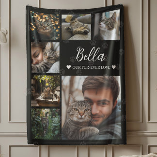 Couverture Polaire Fur ever Love Photo Collage Chien ou Amoureux des 