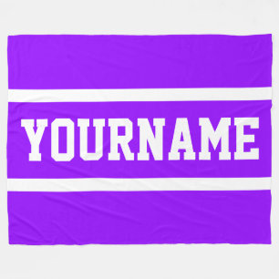 Couverture Polaire FuSporty Violet Clair Texte Athlétique Bandes Blan