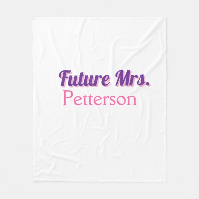 Couverture Polaire Futur Mme ajouter nom mariage bachelorette partie (Devant)