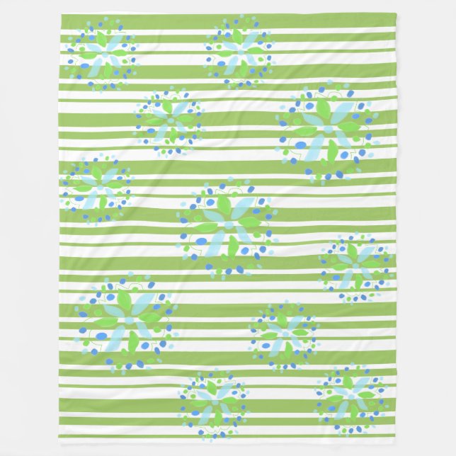 Couverture Polaire Fuzzy moderne bleu vert polaire (Devant)